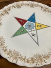 Vintage Order Of The Eastern Star Oes Decorative Plate Gold Gilt Masonic 9 5   