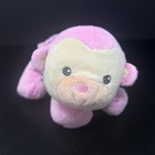 Fisher Price Pink Monkey Plush Rattle Crinkle Stuffed Animal Little Nuzzler  7 