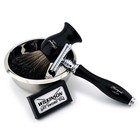 Double Edge Safety Razor Badger Hair Shaving Brush Wilkinson Blades Bowl Set 