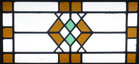 Pretty Geo  Old English Leaded Stained Glass Window Unframed W Hooks 20  X 9 5 
