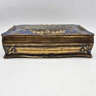 Antique Venetian Painted Box With Harbor Scene - Gilt Wood - Late 19c