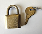 Vintage Small Kirin Brass Padlock With Original Key