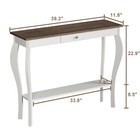 Choochoo 39  Narrow Farmhouse Entryway Table With Drawer  Soft White