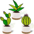 Succulent Plant Stained Glass Cactus Glass Decor No Pot  Cacti Suncatcher Des   