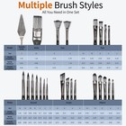 Artist 24 Pieces Professional Oil Paint Brush Set  Long Handle Hard Nylon Hair