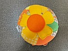 Vintage 5  Round Quilted Top Wicker Sewing Basket    fun And Funky   