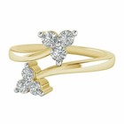 0 12 Ct Round Lab Created Diamond Bypass Women s Toe Ring 14k Yellow Gold Finish