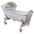Antique Wicker Baby Bed  Cradle   Base  Bar Harbor  X Panels  Crib  Bassinet 46l