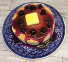 Faux fake Blueberry Pancakes Melting Butter   Syrup Breakfast Food Display Prop