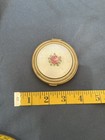 1930   s Vintage Antique Deco White Enamel Hand Painted Powder Compact Empty
