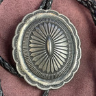 Vintage Handmade Navajo R  Martinez Hallmark Sterling Silver Bolo Tie