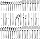 60 Piece Silverware Set For 12  Premium Stainless Steel Flatware Mirror Polished