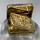 Vinaigrette Box Guilloche Engine Turned Lid Vermeil Sterling Silver Mp Mark 1912