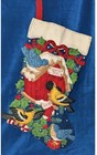 Bucilla Winter Birds Completed Handmade Felt Christmas Stocking 18   sequin Beaded