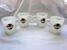 4 Vintage Fire King Utex Coffee Mugs Cups Unused Nos Texas Sealing Industries