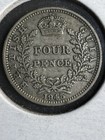 1945 British Guiana 4 Pence Groat Silver George Vl King Rare Coin
