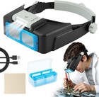 Headband Magnifier With Light rechargeable Magnifying Glasses For Close Work New