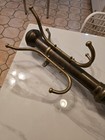 Brass Tubular Wall-mounted Coat Hat Rack 3 Double Hooks 30  Branch Style Barber 