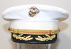 Usmc Marine Corps Officer Field Grade Dress Blue Uniform Cover Hat   Ega 7 1 4