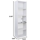 2 Pcs 5-tier Bookcase 52  Open Shelf Bookshelf Display Storage Shelf White  