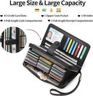 Leather Credit Card Holder Wallet For Women Rfid Blocking Large Capacity Bifo   
