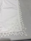 Vintage Boudoir Pillow Sham -  Cutout Lace Crochet  Tatting Border 37x23   