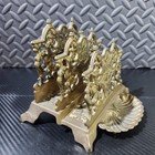 Vintage Solid Brass Victorian Style Letter Rack With Stamp Holder Made In Italy