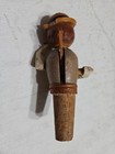 Vintage Mechanical Carved Wooden Drummer Wine Bottle Stopper Cork