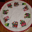 Bucilla 48610 Christmas Tree Skirt Holiday Junction Trains 45    Round Vintage 