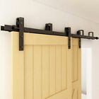 4-20ft Bypass Sliding Barn Door Hardware Kit For Double Door Closet Track Roller