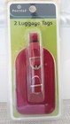 Set Of 2 Protege Vinyl Luggage Tags Suitcase Id Strap Travel Red Nip