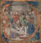 Antique Illuminated Manuscript Letter Miniature Italian Old Master Painting Art 