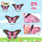 24 Pcs Monarch Butterfly Decorations 4 Size Artificial Monarch Feather Fake But