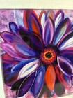 Susan Willis Painted Glass Trivet   Coaster Colorful Daisy Collectable