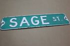 Authentic Road Sign Sage St Real Street Vintage Retired Sign Antique