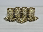 Vintage Hollywood Regency Goldtone Cabochon Filigree Vanity Lipstick Tube Holder