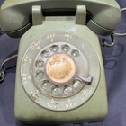 Vintage Itt Rotary Dial Desk Table Top Telephone Model 500 Olive Green Bell Co