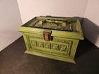 Vintage Max Klein Avocado Olive Green Sewing Box W  Tray Retro 70 s Plastic Vgc