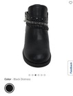 Pop Girls New Black Faux Leather Heart Charm Rhinestone Ankle Boots Kids Size 4m