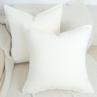 Oyimua Chenille Throw Pillow Covers 18x18 Cream White Set Of 2 Modern Decorat   