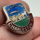 Vintage Charleston South Carolina Horse Carriage Shield Palmetto State Lapel Pin