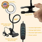 5x Magnifying Glass With Light  3 Color Modes Led Lighted Desk Lamp  Usb Powered