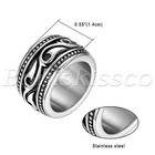 Men s Vintage Heavy Wide Stainless Steel Irish Celtic Wedding Ring Band Size7-13