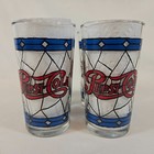 Vintage Pepsi Cola Stained Glass Look 5  Tumblers Set Of 4