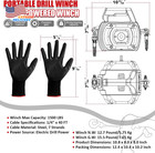Portable Drill Winch 1500lb Capacity Hand Winch With 40ft Steel Cable Buy It Now