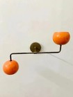 Orange Wall Sconce 1950s Mid Century Brass Italian Light Fixture Vanity