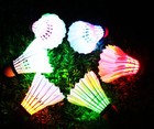 6 Pcs Led Badminton Birdies Dark Night Goose Feather Shuttlecock For Sports