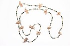 Rare Vintage 925 Sterling Silver Malachite And Animal Chain Necklace
