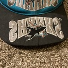 Flaws Vintage 90s San Jose Sharks Gcc Snapback Hat Mirror Nhl Teal Blockhead