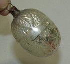 German Antique Silver Glass Bumpy Egg Vintage Christmas Ornament 1930 s